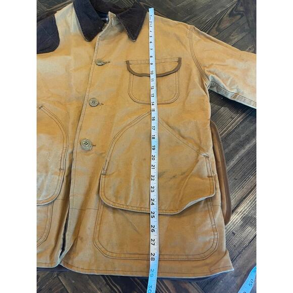 Duck Hunting Fishing Outdoor Canvas Jacket Barn Corduroy Collar Measurements - Picture 5 of 13